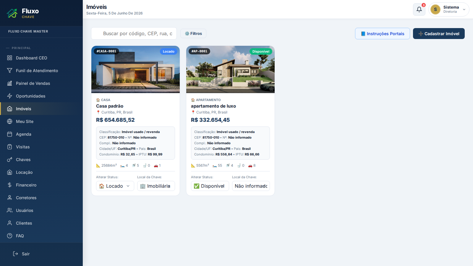Gestão de Imóveis — software imobiliário com publicação automática em portais